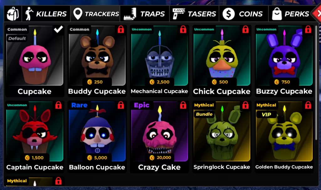 Codes for Animatronic Nights