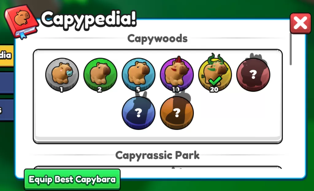 Codes for Capybara Evolution
