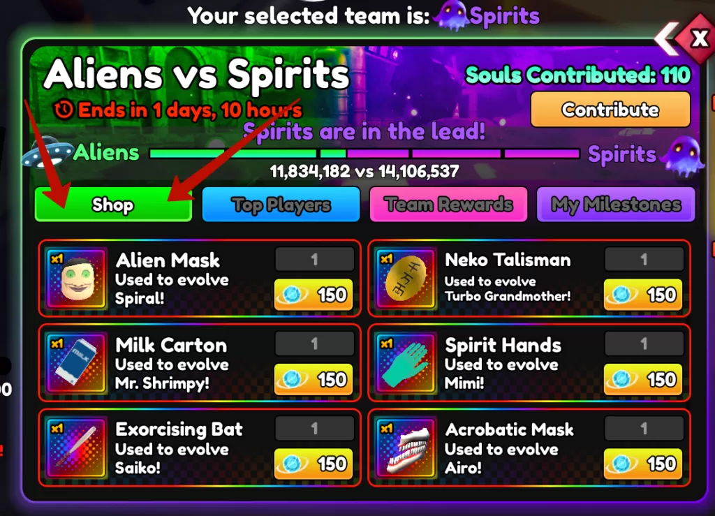 Team Event in Anime Reborn