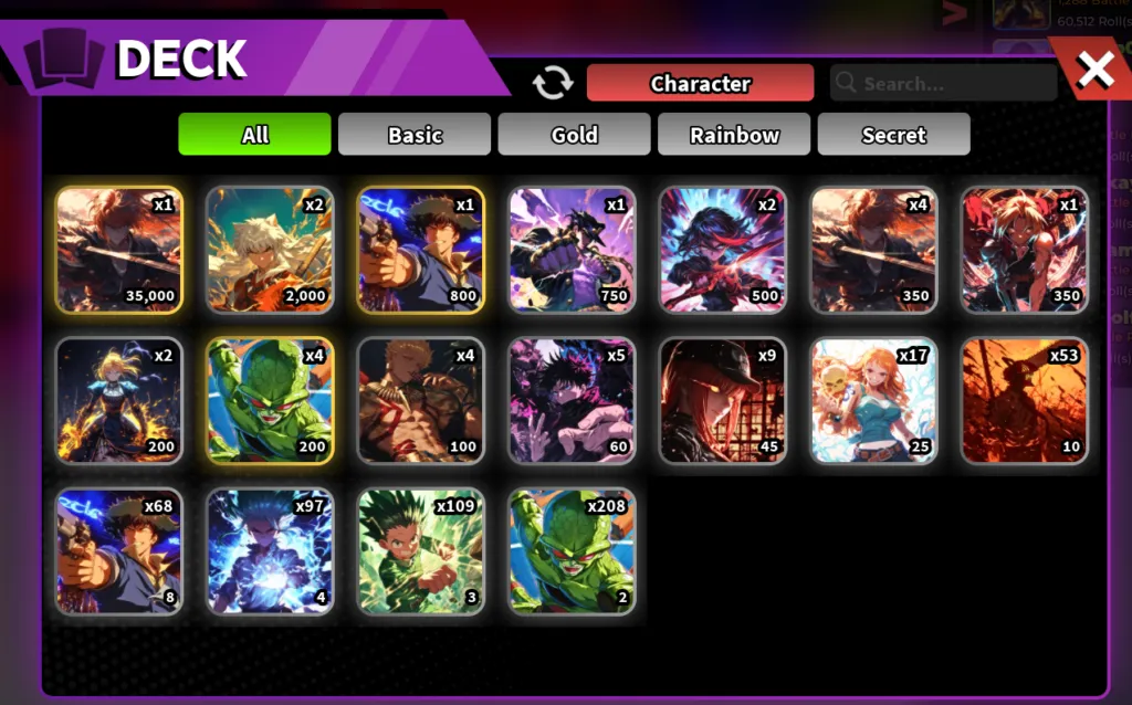 Codes for Anime Card Clash