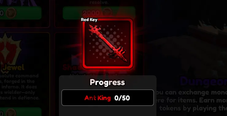 Red Key in Dungeon Shop (Anime Vanguards)